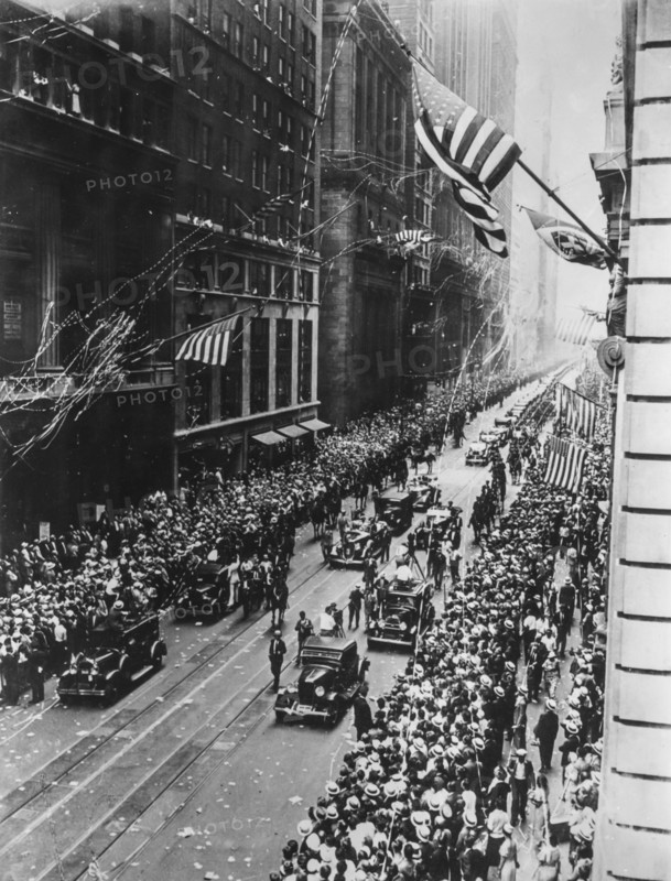 21th july 1933 general italo balbo and his colleagues drive in triumph along lower broadway to nyc