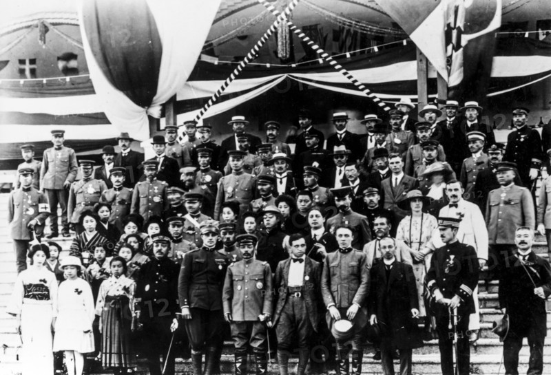 Arturo ferrarin and guido masiero in japan at the end of  air cruise rome-tokyo, 1920