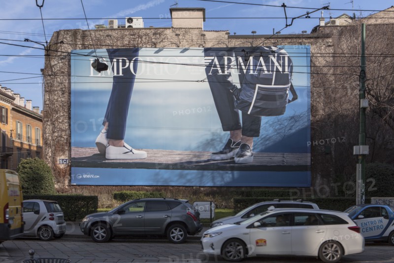 Emporio Armani advertising, via cusani, milan