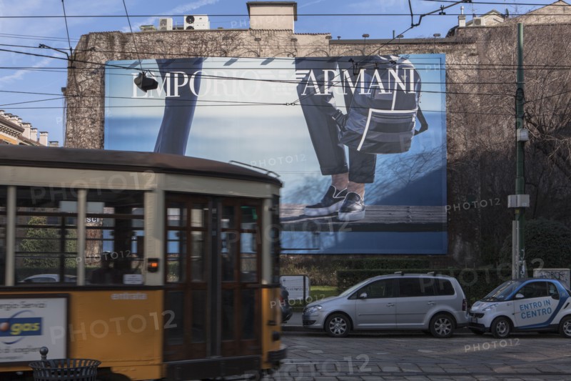 Emporio Armani advertising, via cusani, milan
