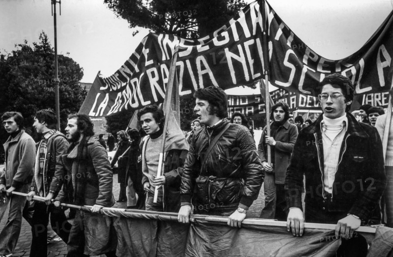 Protesters for voting right at 18, Rome