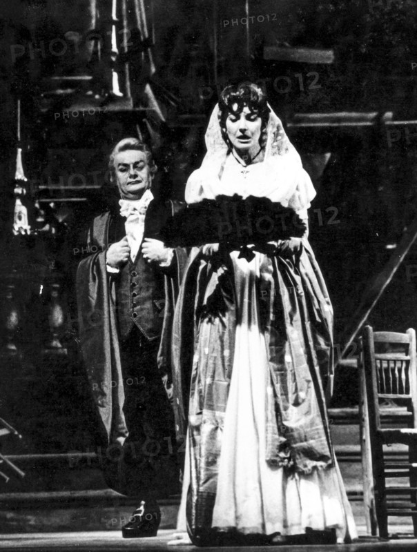 Maria callas and tito gobbi, tosca, 1964
