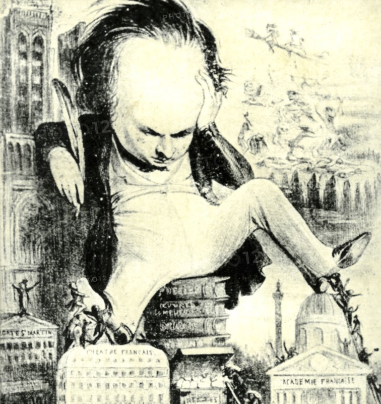 Victor hugo, caricature by benjamin roubaud, 1831