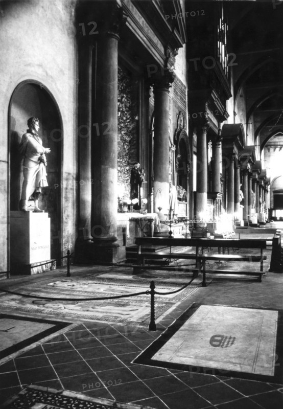 Tomb and monument of ugo foscolo, basilica of santa croce, florence, 1960s