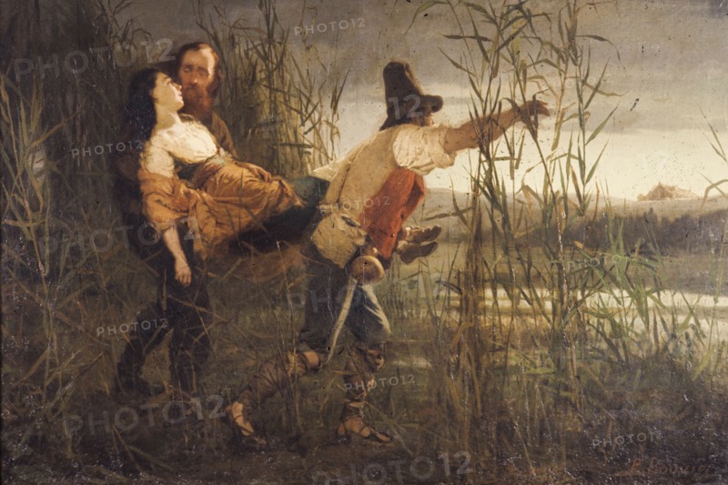 Garibaldi and the Major leggiero carry anita dying, Pietro Bouvier, 1864, Museum of the Risorgimento, Milan
