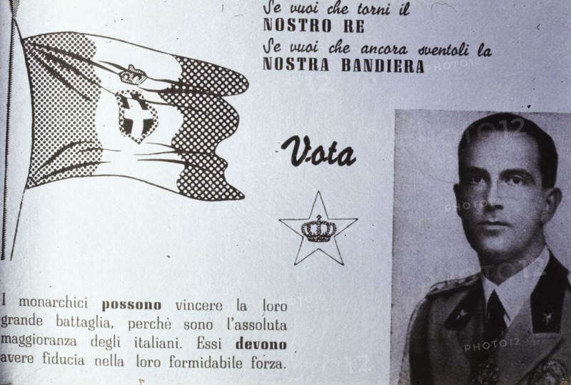 Propaganda poster in favor of the Monarchy for the referendum of 1946