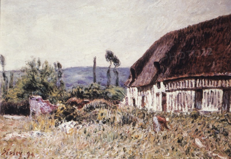 Thatched cottage in normandy, alfred sisley, 1894