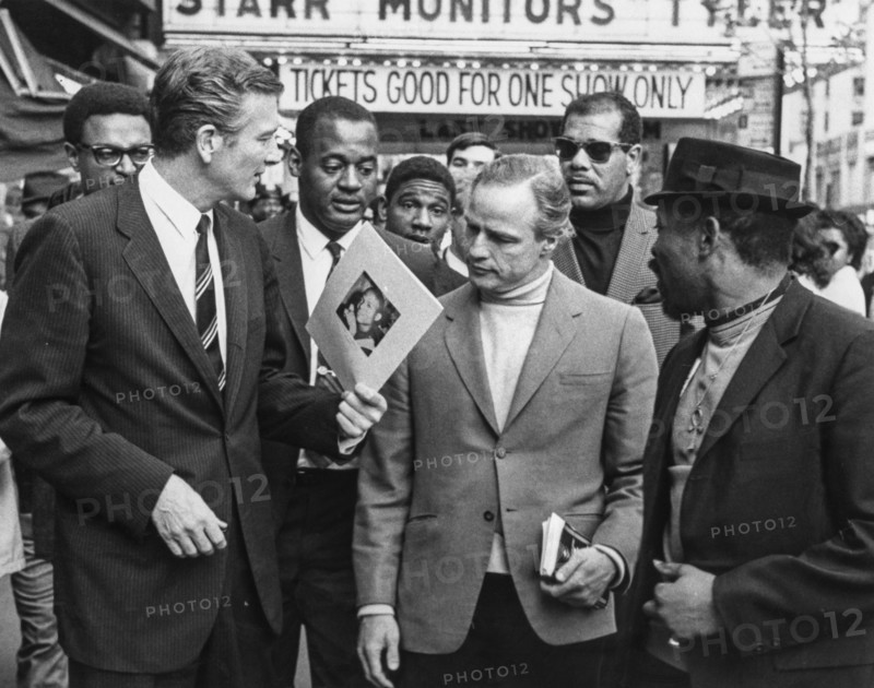 Marlon brando, john vliet lindsay, harlem, new york, 1968
