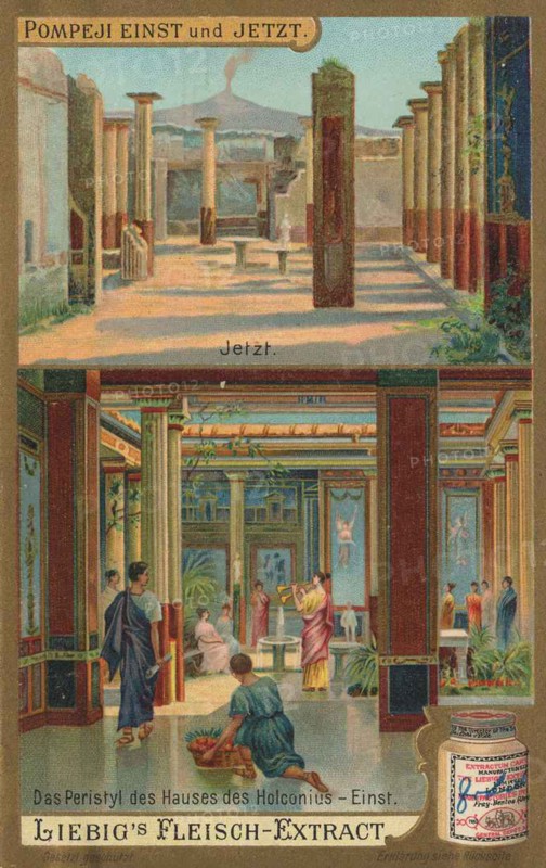 Picture series Pompeii once and in 1900