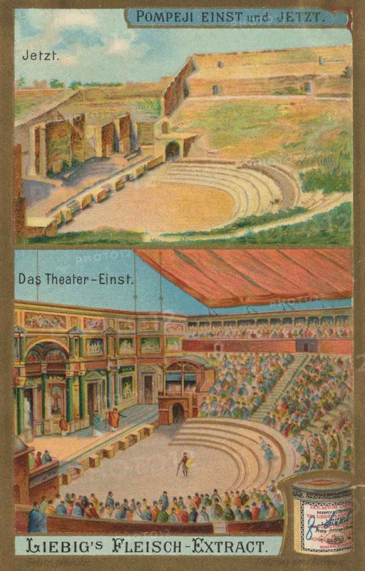 Picture series Pompeii once and in 1900