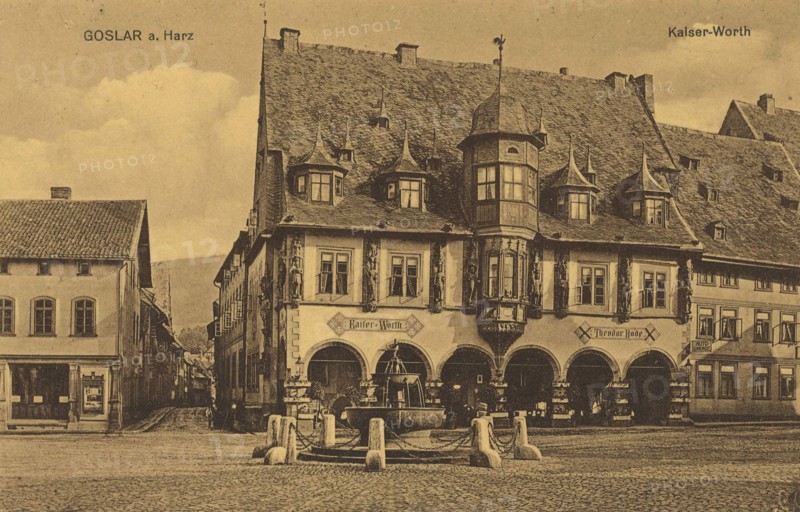 Kaiserpfalz, Kaiser-Worth in Goslar, Lower Saxony, Germany, view from ca 1910, digital reproduction of a public domain postcard.