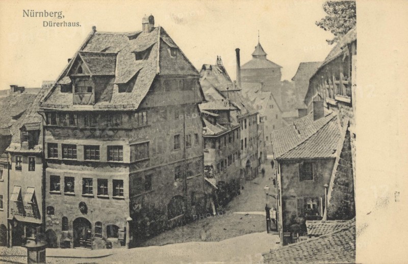 Dürerhaus in Nuremberg, Middle Franconia, Bavaria, Germany, view from ca 1910, digital reproduction of a public domain p.