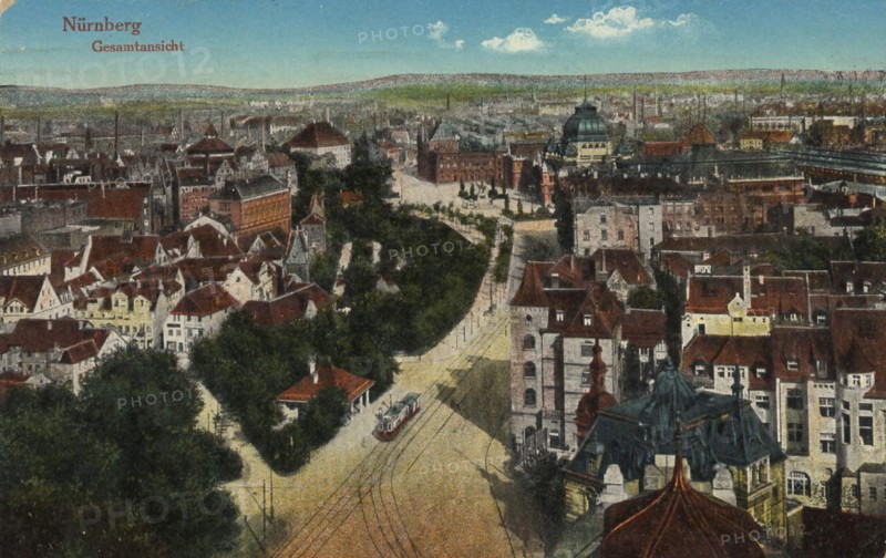 Nuremberg, Middle Franconia, Bavaria, Germany, view from c. 1910, digital reproduction of a public domain postcard.