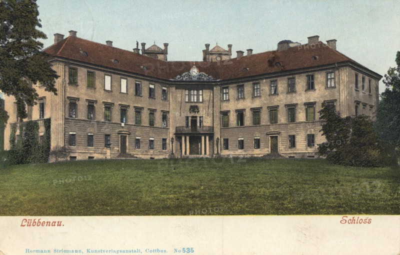 Lübbenau, county Oberspreewald-Lausitz in Brandenburg, Germany, view from c. 1910, digital reproduction of a public domain postcard.