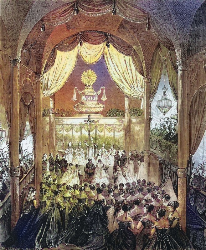The marriage of Umberto I and his cousin Margarethe on 22 April 1868 in Turin Cathedral