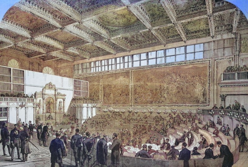 the Parliament in Florence in the Hall of the Five Hundred