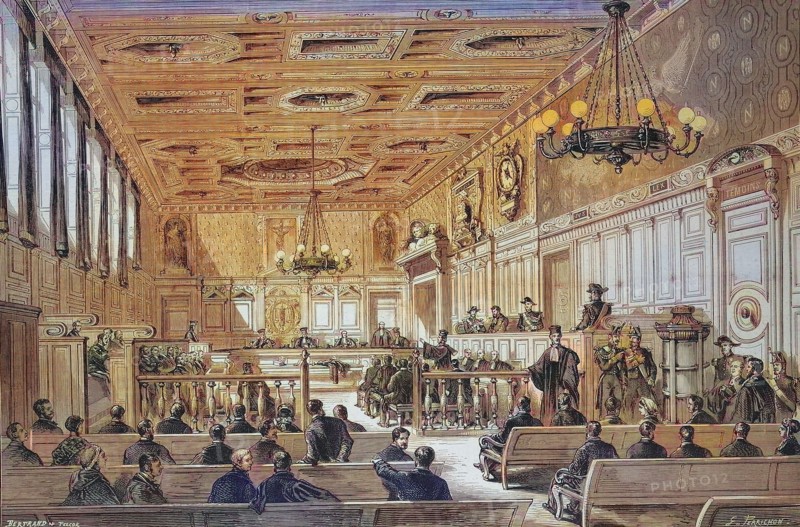 the new hall of the jury court of the department Seine in 1869