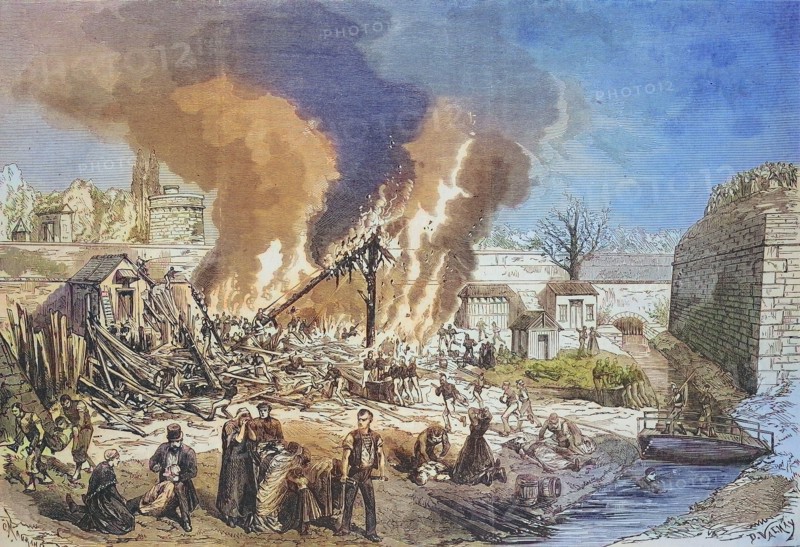 Explosion of the workshop for the production of Chassepot cartridges