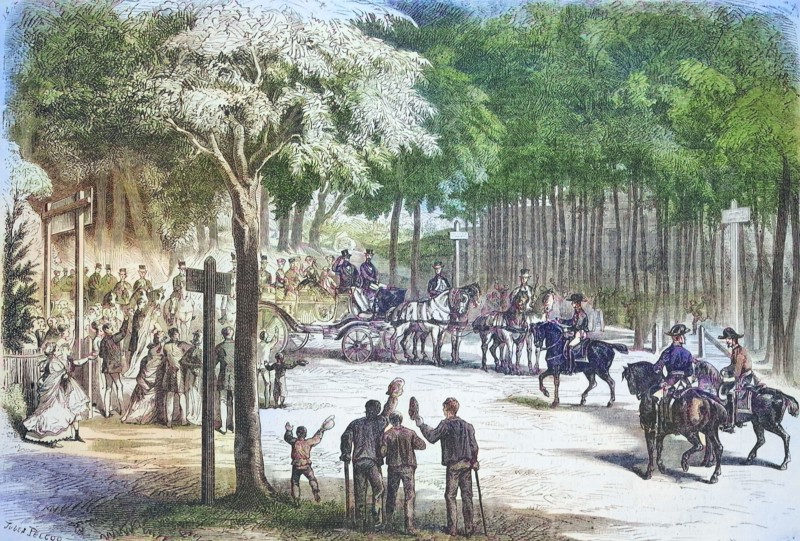 Stay of the courtly society in the summer of 1869 in Fontainebleau