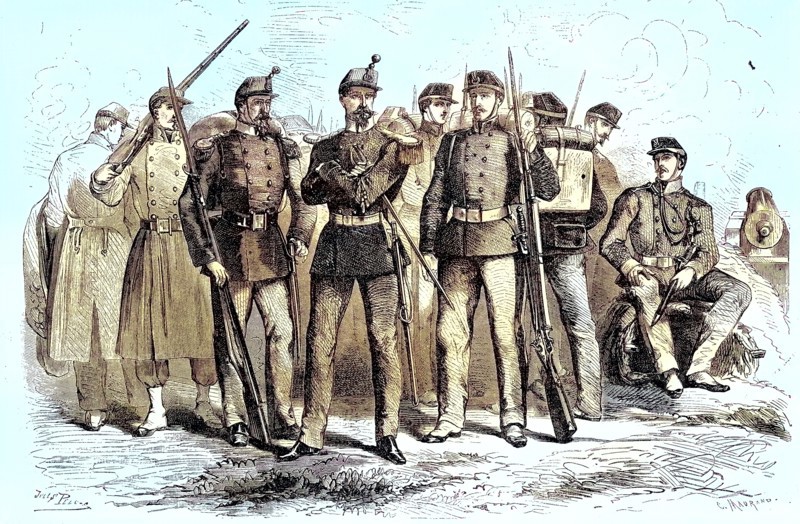 The new uniforms of the mobile national guard and the army