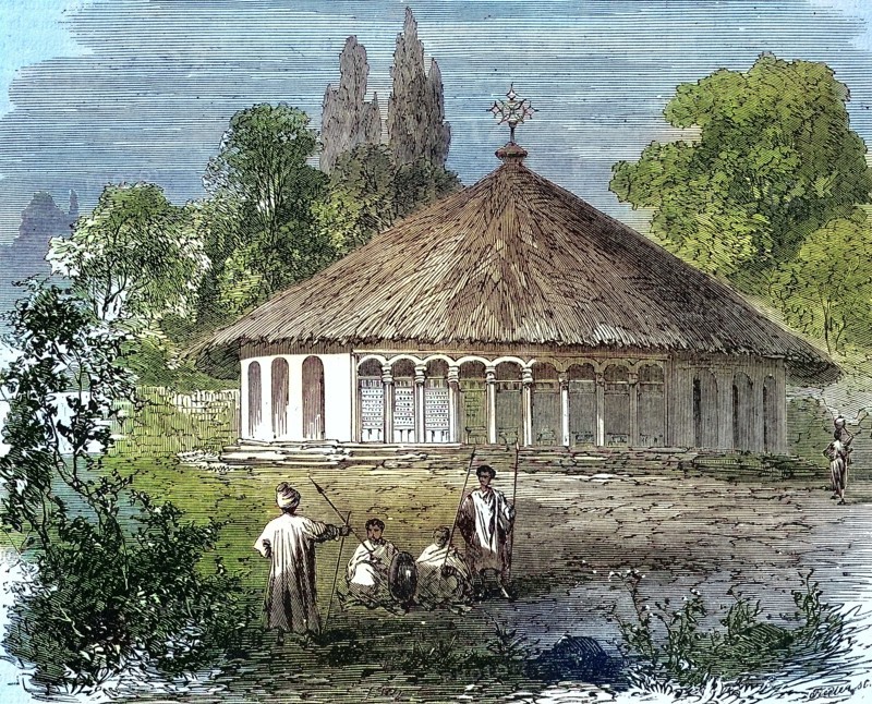 the round church in Schelikut in Abyssinia