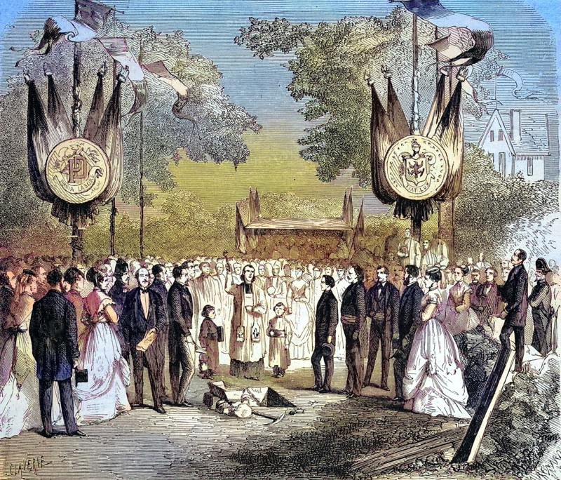Laying of the foundation stone for the typographic villa founded in Livry-Gargan