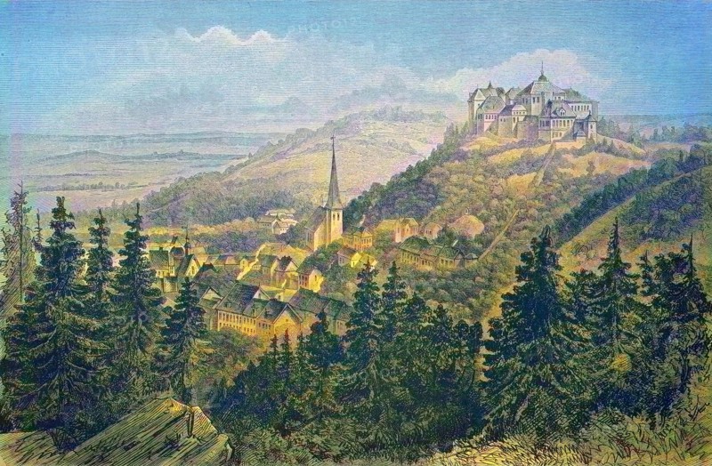 Castle and town of Blankenburg im Harz