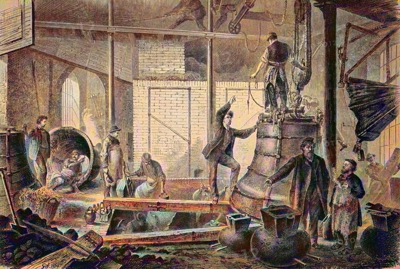 Casting hall of a bell foundry