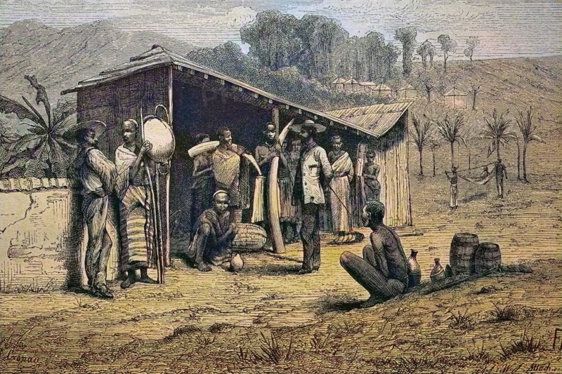 Ivory traders on the west coast of Africa