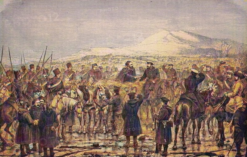Meeting of Osman Pasha with the Grand Duke after the surrender of Plevna