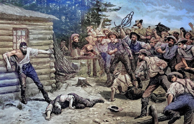 Lynchjustiz im Jahr 1880 in Amerika