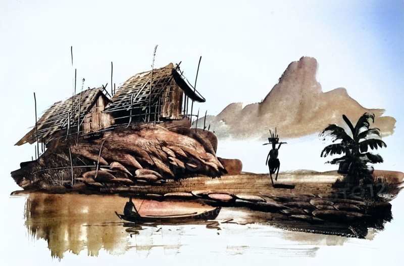 Fishermen with boats