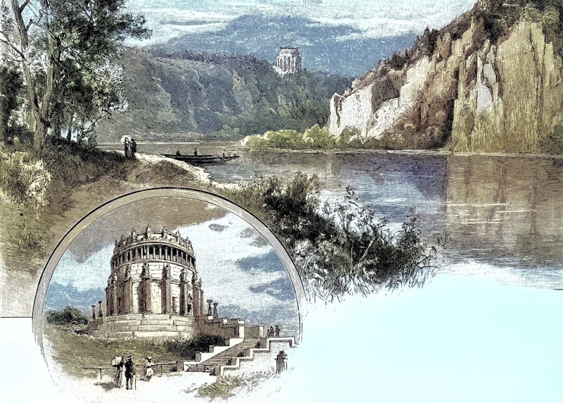 Danube bank and liberation hall near Kelheim