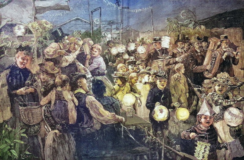 Harvest festival in a Berlin leafy settlement