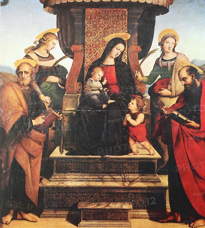 Madonna and Child surrounded by five saints