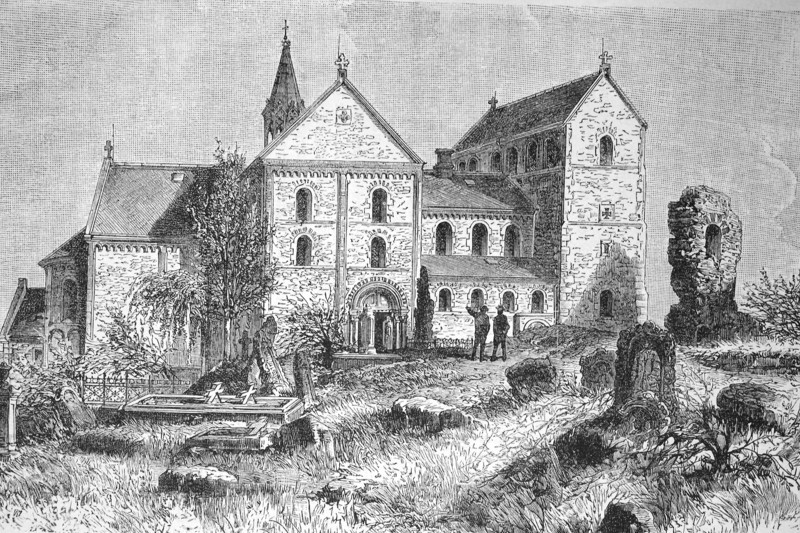 The Peterskirche On The Petersberg Near Halle In Saxony-Anhalt In 1875