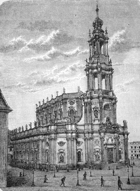 The Catholic Hofkirche In Dresden In 1875