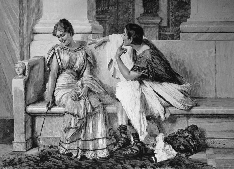 Love Chatter Young Man Flirts Intensely With A Woman