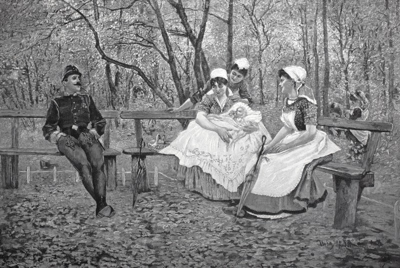 Scene In Park In Spring