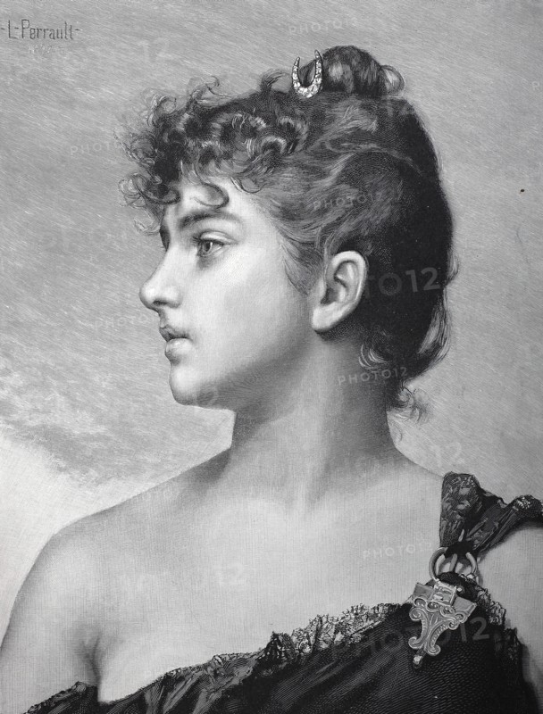 Portrait Of A Pretty Young Woman Around 1880