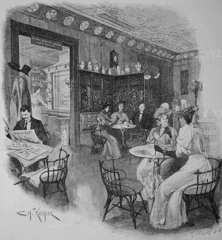 The Traditional Cafe Huebner In Hamburg