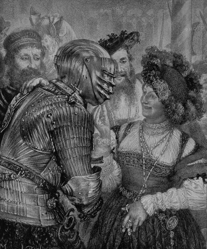 Knight In Armor At A Dancing Evening In The Castle