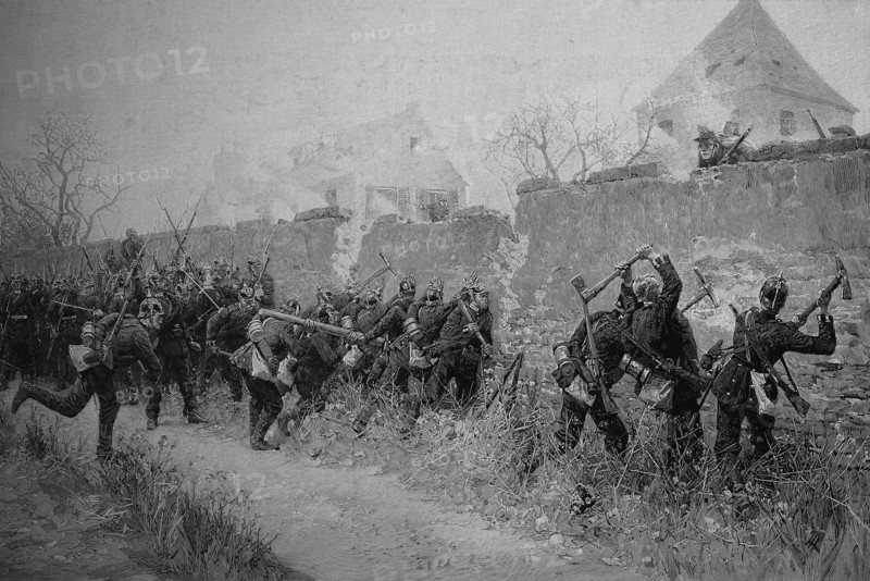 The Prussian Guard Attacks The City Of Le Bourget