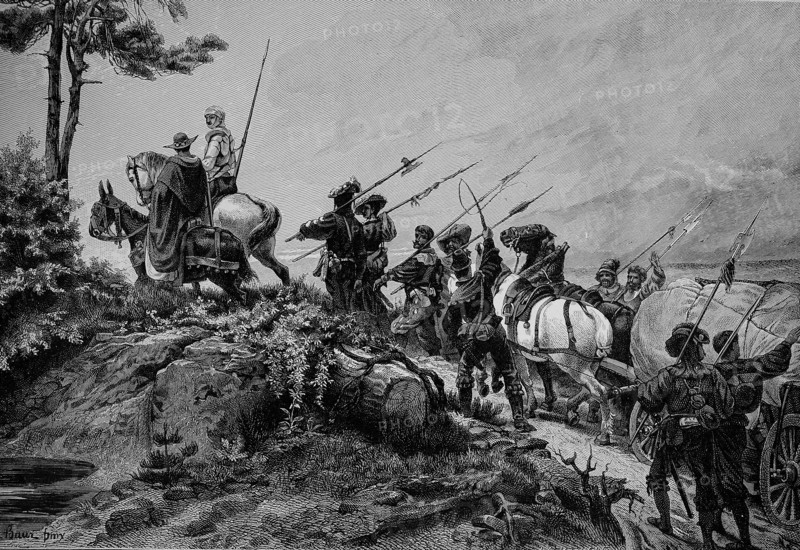 A Freight Transport Under The Protection Of The Landsknechts In The Middle Ages