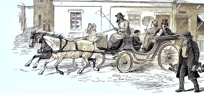Traveling By Horse-Drawn Carriage