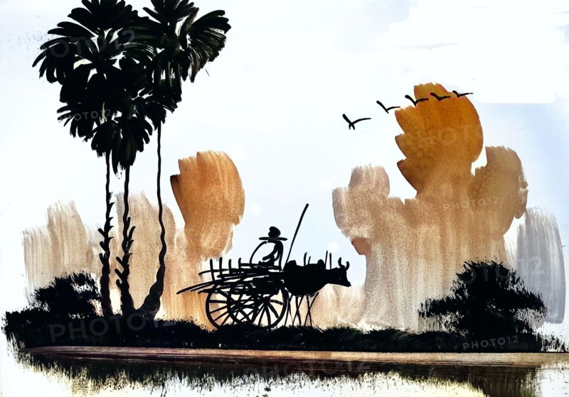Farmer With A Team Of Oxen