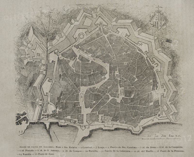 Palma de Mallorca map.