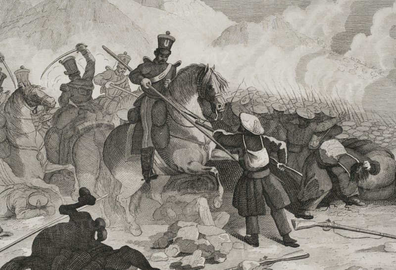 Attack by Liberal troops on the road to Legazpia.