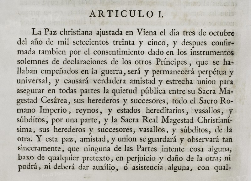 Accession by King Philip V of Spain to the Treaty of Vienna.