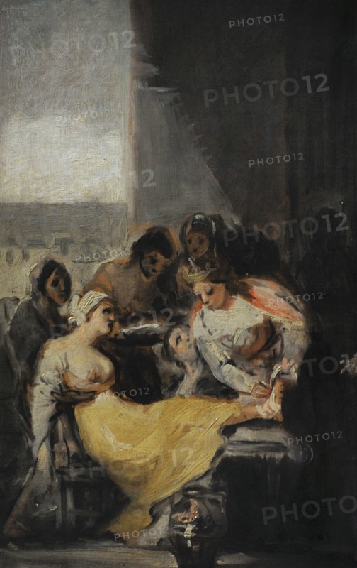 Saint Elizabeth of Portugal healing a sick woman.